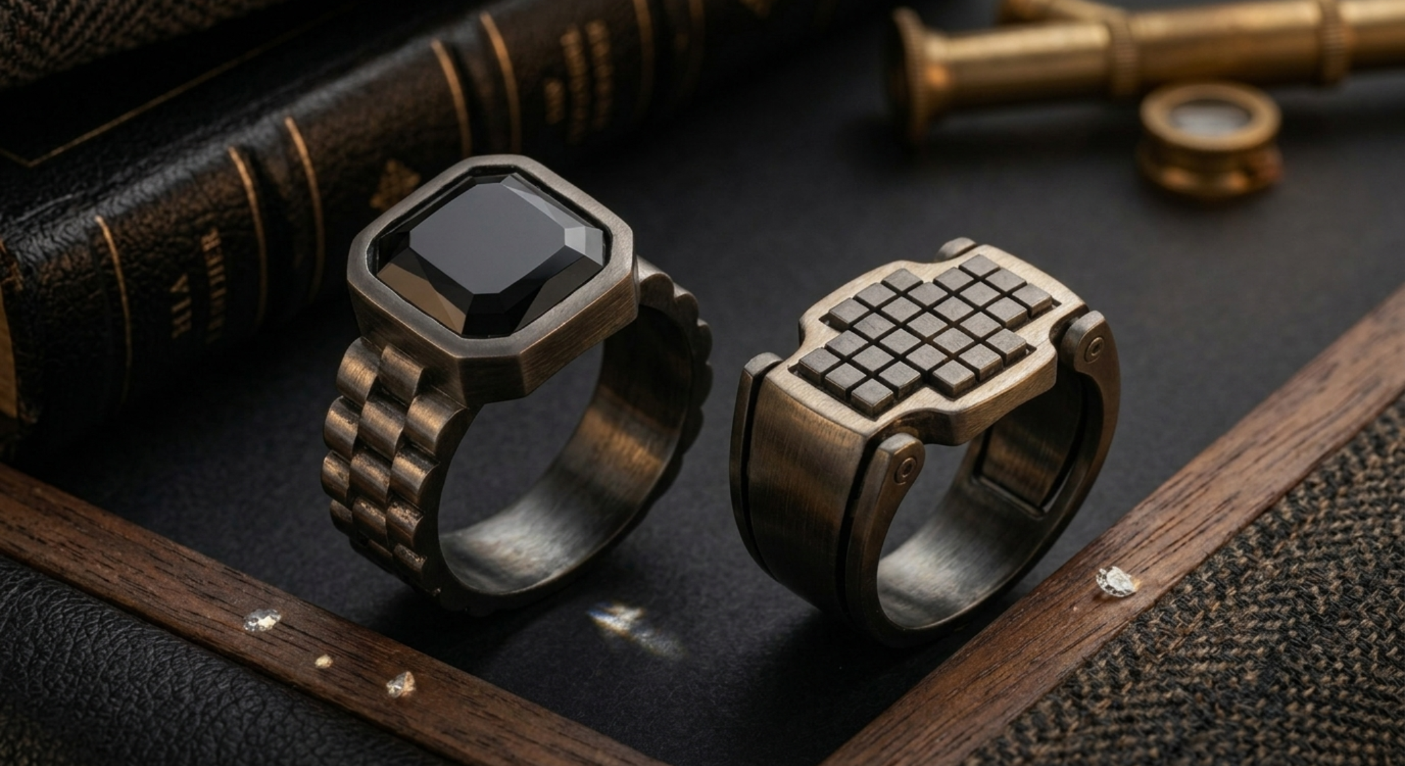 Black Gold Rings for Man